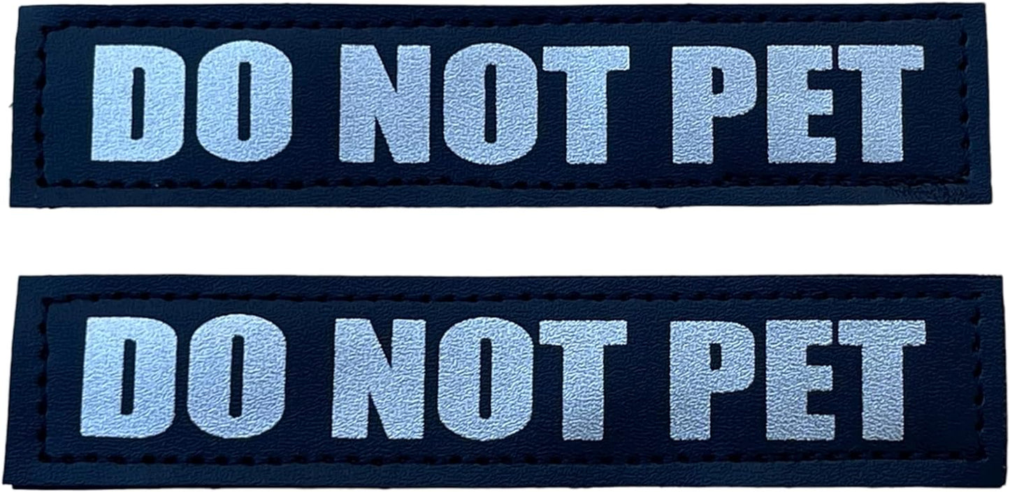 Reflective Dog Patches with Hook Backing -Service Dog, Service Dog in Training, Do Not Pet, Emotional Support, Therapy Dog, Best Friend, in Training for Animal Vest Harnesses, Collars, Leashes